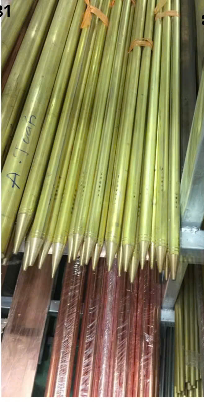 Cọc và kim tiếp địa bằng đồng